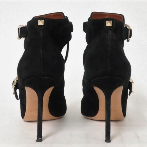 Valentino Hitch On Pump Black Cutout Suede - Picture 5 of 8